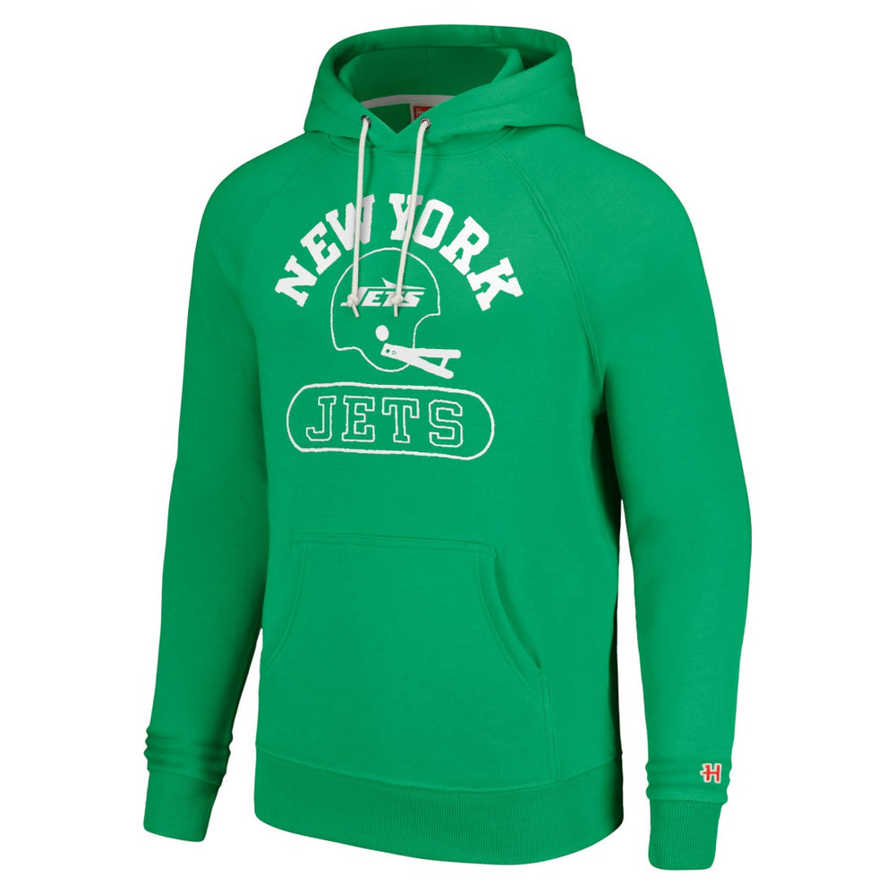New York Jets Homage Unisex Helmet Tri-Blend Pullover Hoodie Green