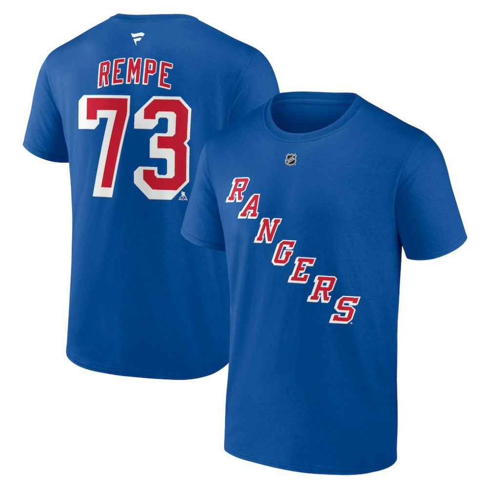 Matt Rempe New York Rangers Fanatics Authentic Stack Name & Number T-Shirt - Blue - NHL 201421481