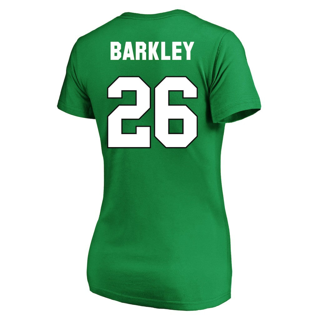 Saquon Barkley Philadelphia Eagles Women's Plus Size Fair Catch Name & Number Scoop Neck T-Shirt Kelly Green