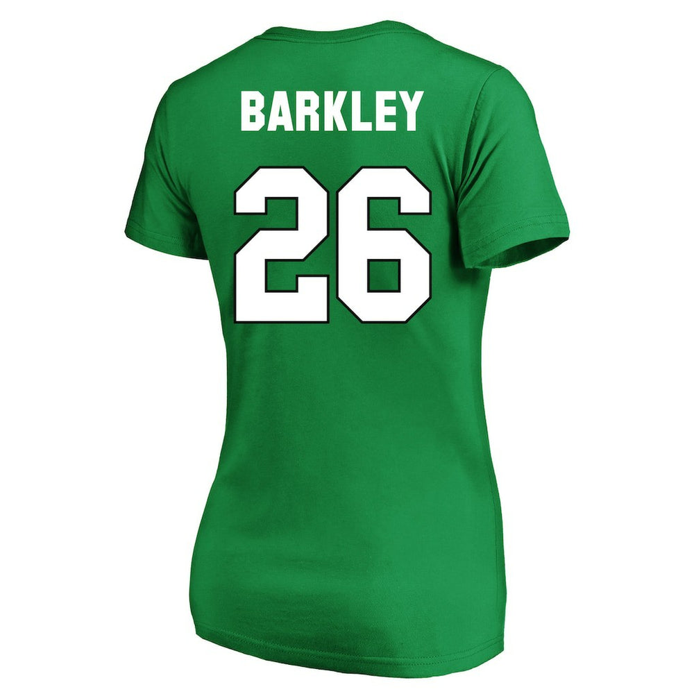 Saquon Barkley Philadelphia Eagles Women's Plus Size Fair Catch Name & Number Scoop Neck T-Shirt Kelly Green