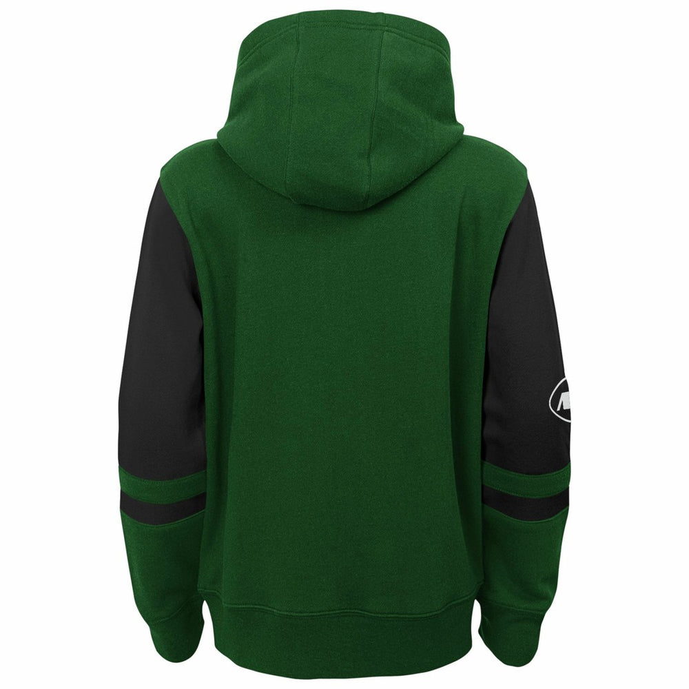New York Jets Youth Stadium Color-Block Full-Zip Hoodie Green