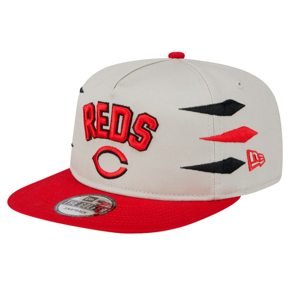 Cincinnati Reds New Era Iron Golfer Snapback Hat - Cream - New Era Discount