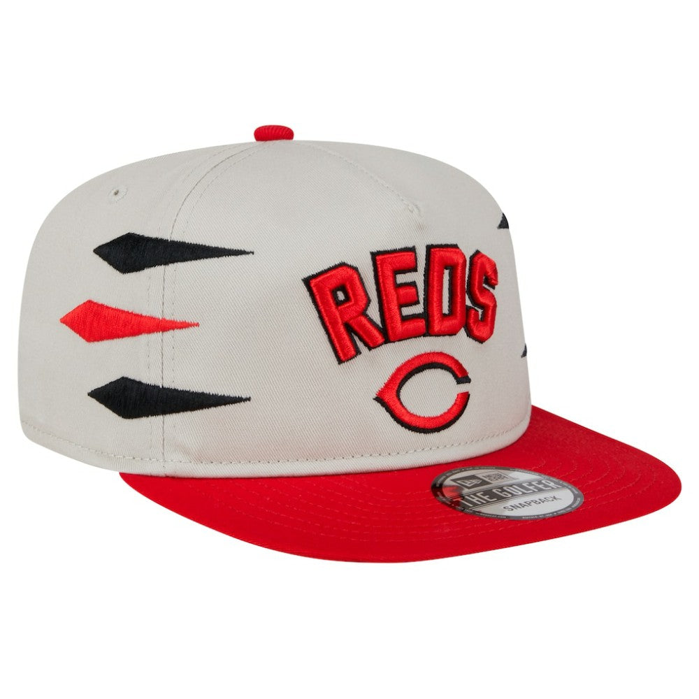 Cincinnati Reds New Era Iron Golfer Snapback Hat - Cream - New Era Discount