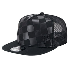 Philadelphia Phillies New Era Score Check 9FIFTY A-Frame Trucker Snapback Hat - Black - New Era Lifestyle