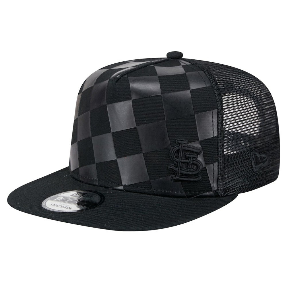 St. Louis Cardinals New Era Score Check 9FIFTY A-Frame Trucker Snapback Hat - Black - New Era Lifestyle