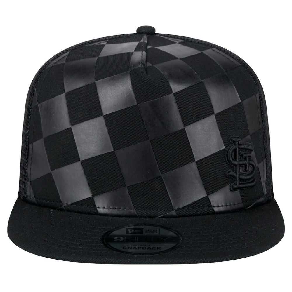 St. Louis Cardinals New Era Score Check 9FIFTY A-Frame Trucker Snapback Hat - Black - New Era Lifestyle