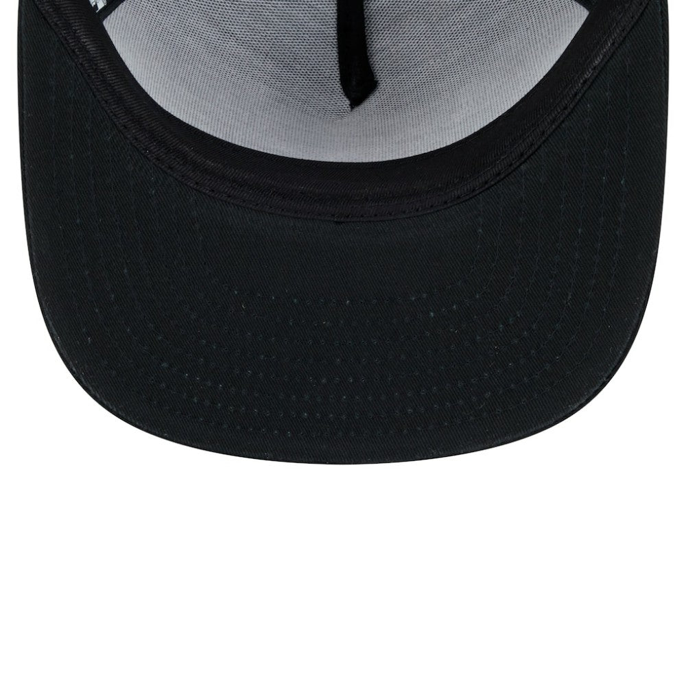 Atlanta Braves New Era Score Check A-Frame Trucker 9FIFTY Snapback Hat - Black - New Era Discount