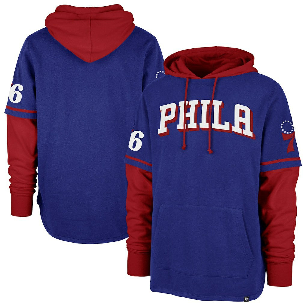 Philadelphia 76ers '47 Trifecta Shortstop Pullover Hoodie Royal | 47 brand