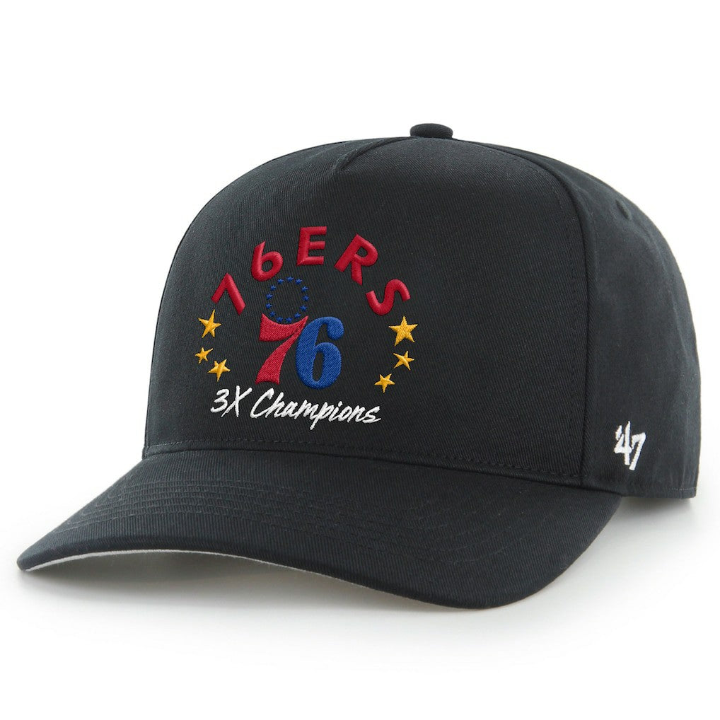 Philadelphia 76ers '47 Champs Global Star Hitch Adjustable Hat Black | 47 brand for sale