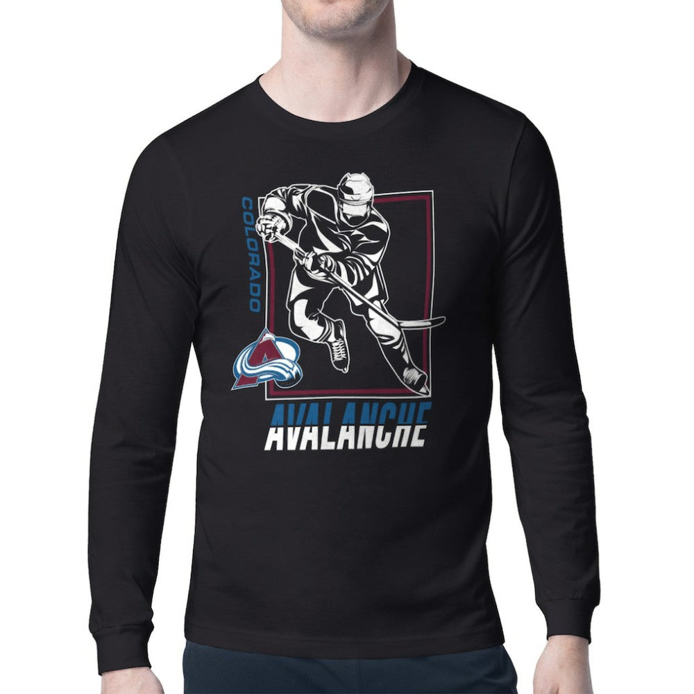 Colorado Avalanche Starter Player Grid Long Sleeve T-Shirt - Black - NHL 201424489
