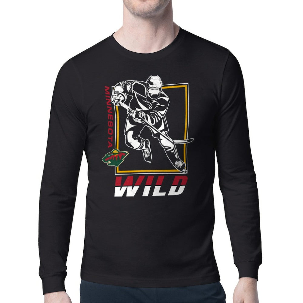 Minnesota Wild Starter Player Grid Long Sleeve T-Shirt - Black - NHL 201424495