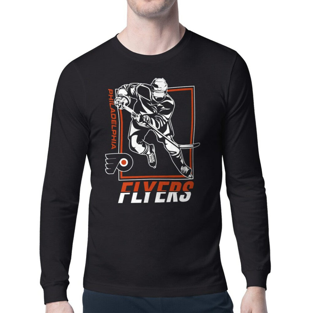 Philadelphia Flyers Starter Player Grid Long Sleeve T-Shirt - Black - NHL 201424496
