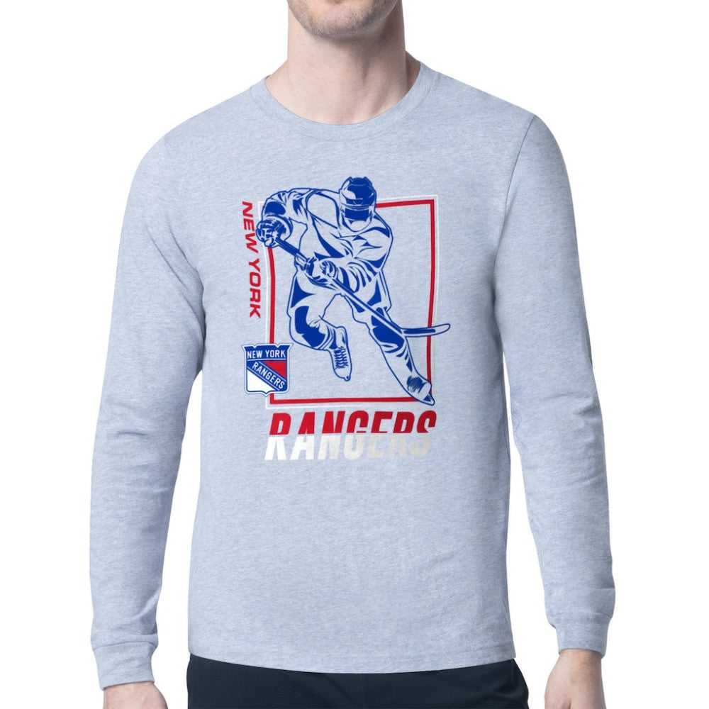 New York Rangers Starter Player Grid Long Sleeve T-Shirt - Heather Gray - NHL 201424525