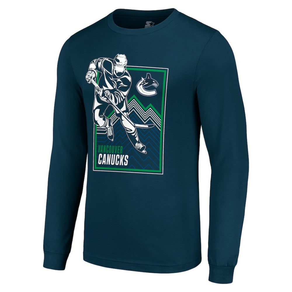 Vancouver Canucks Starter Player Grid Long Sleeve T-Shirt - Blue - NHL 201424547