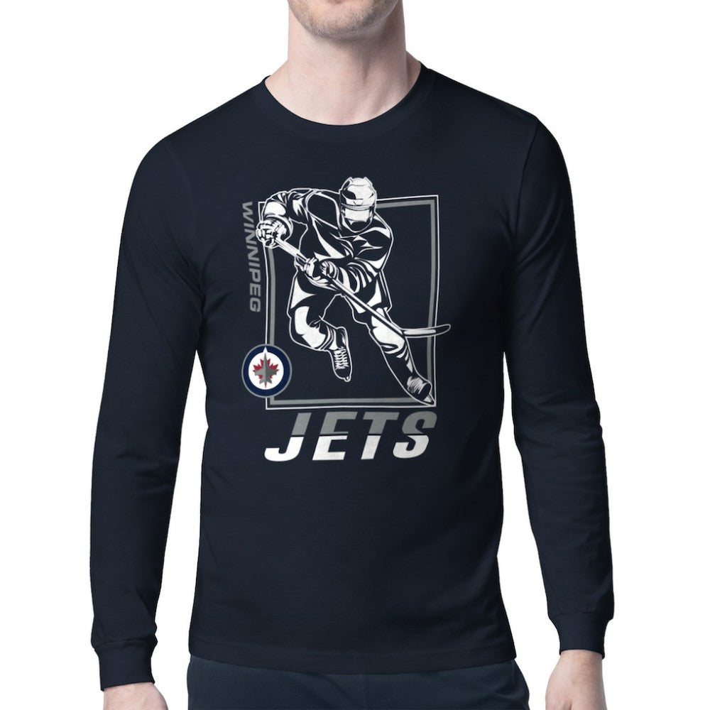 Winnipeg Jets Starter Player Grid Long Sleeve T-Shirt - Navy - NHL 201424557