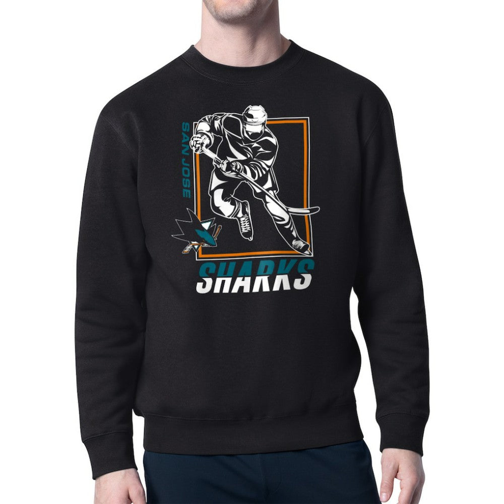 San Jose Sharks Starter Player Grid Fleece Pullover Sweatshirt - Black - NHL 201424735