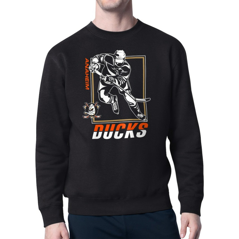 Anaheim Ducks Starter Player Grid Fleece Pullover Sweatshirt - Black - NHL 201424746