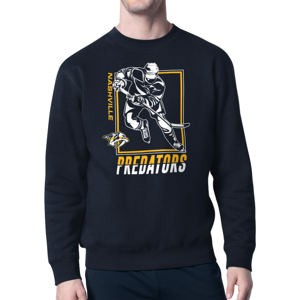 Nashville Predators Starter Player Grid Fleece Pullover Sweatshirt - Navy - NHL 201424756