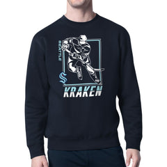 Seattle Kraken Starter Player Grid Fleece Pullover Sweatshirt - Deep Sea Blue - NHL 201424757