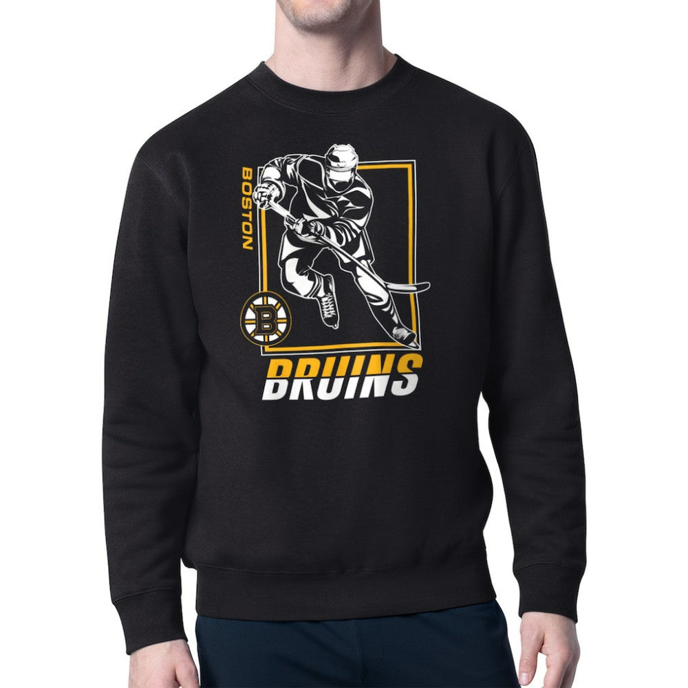 Boston Bruins Starter Player Grid Fleece Pullover Sweatshirt - Black - NHL 201424762