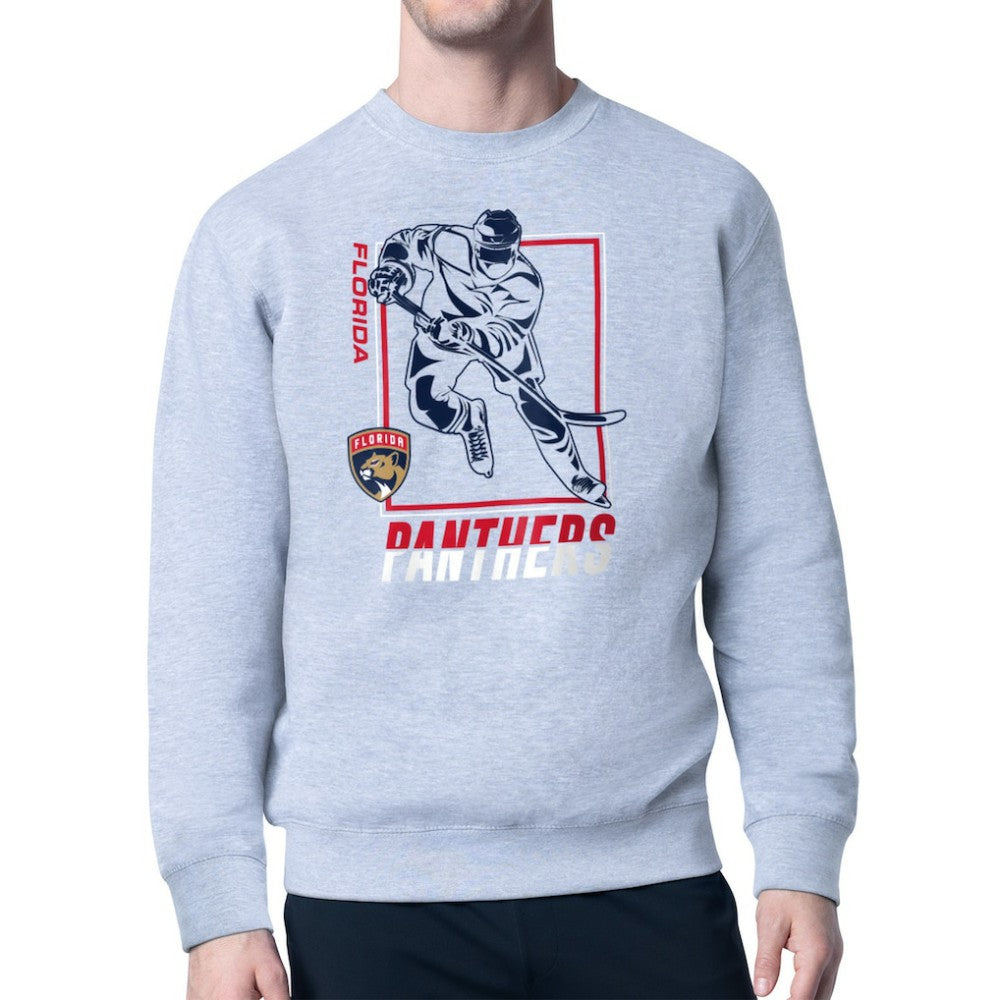 Florida Panthers Starter Player Grid Fleece Pullover Sweatshirt - Heather Gray - NHL 201424792