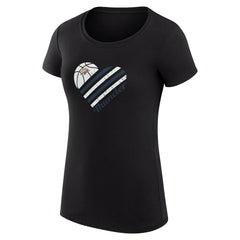 Oklahoma City Thunder G-III 4Her by Carl Banks Women's Super-Slim Fit Lightweight Heart T-Shirt Black