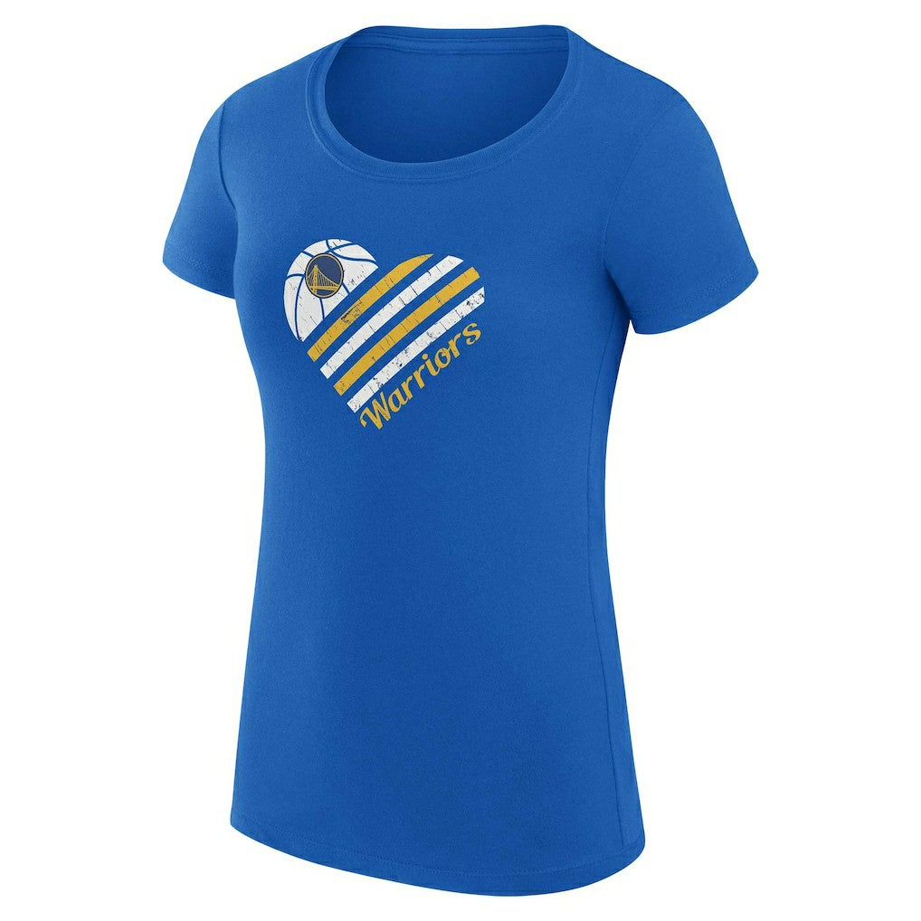 Golden State Warriors G-III 4Her by Carl Banks Women's Super-Slim Fit Lightweight Heart T-Shirt Royal