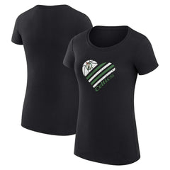 Boston Celtics G-III 4Her by Carl Banks Women's Super-Slim Fit Lightweight Heart T-Shirt Black