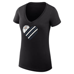 Oklahoma City Thunder G-III 4Her by Carl Banks Women's Super-Slim Fit Lightweight Heart V-Neck T-Shirt Black