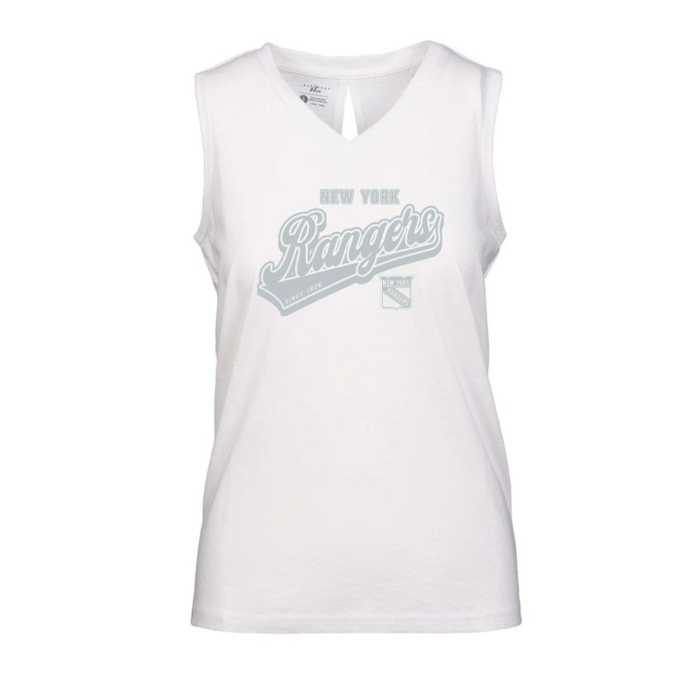 New York Rangers Levelwear Women's Paisley Sweep V-Neck Tank Top - White - NHL 201425394
