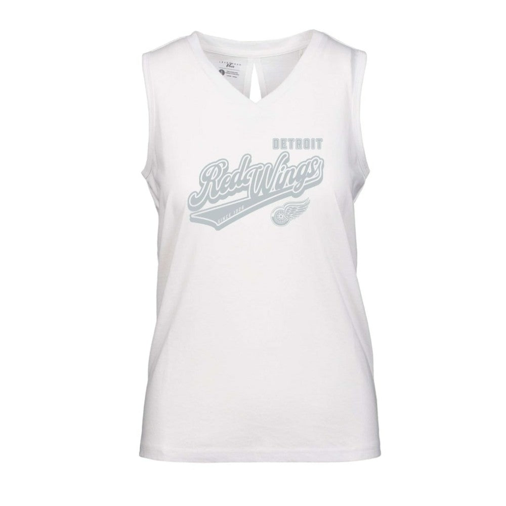 Detroit Red Wings Levelwear Women's Paisley Sweep V-Neck Tank Top - White - NHL 201425395