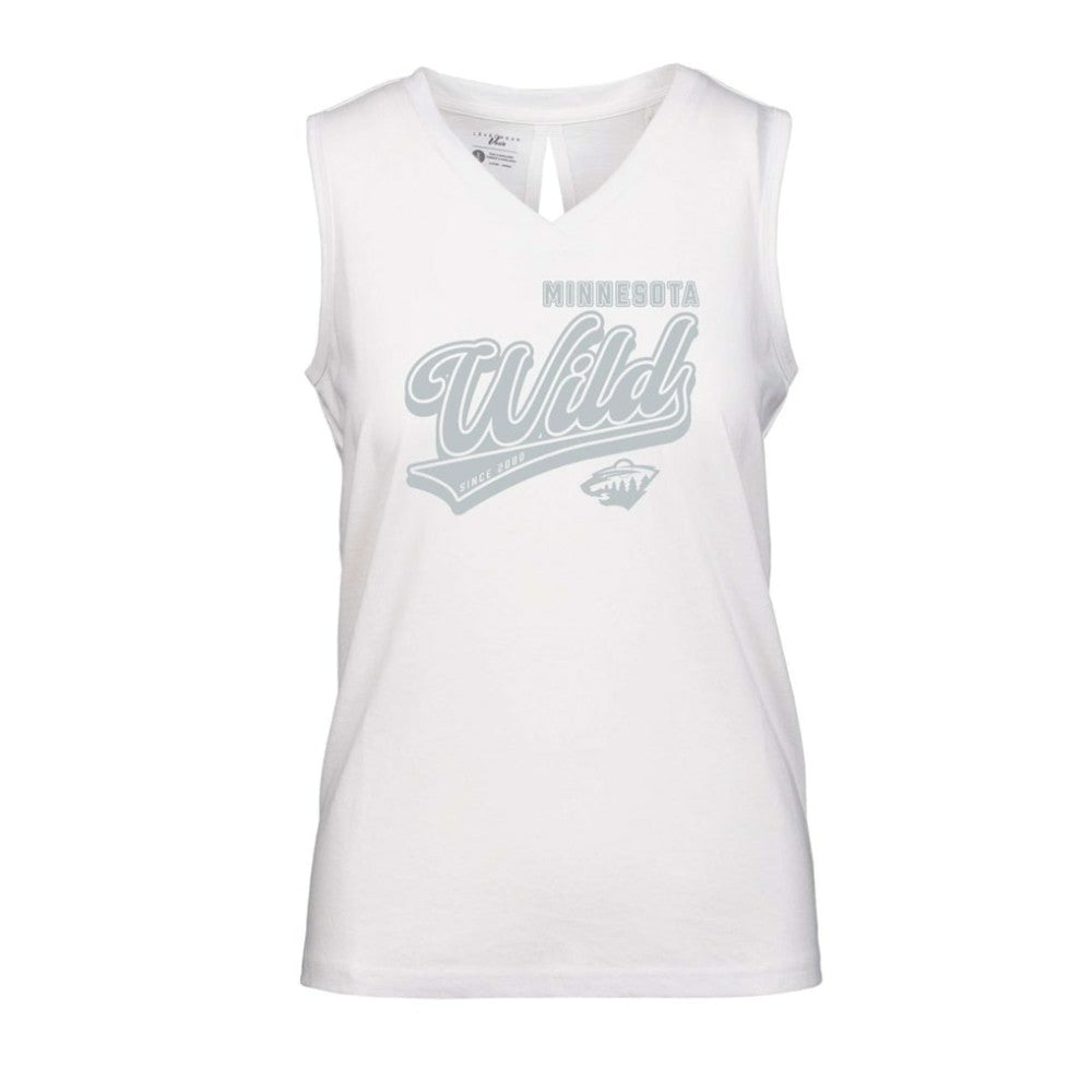 Minnesota Wild Levelwear Women's Paisley Sweep V-Neck Tank Top - White - NHL 201425420