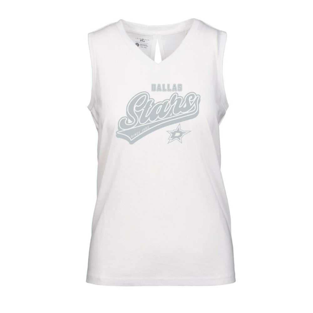 Dallas Stars Levelwear Women's Paisley Sweep V-Neck Tank Top - White - NHL 201425425