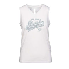 San Jose Sharks Levelwear Women's Paisley Sweep V-Neck Tank Top - White - NHL 201425428