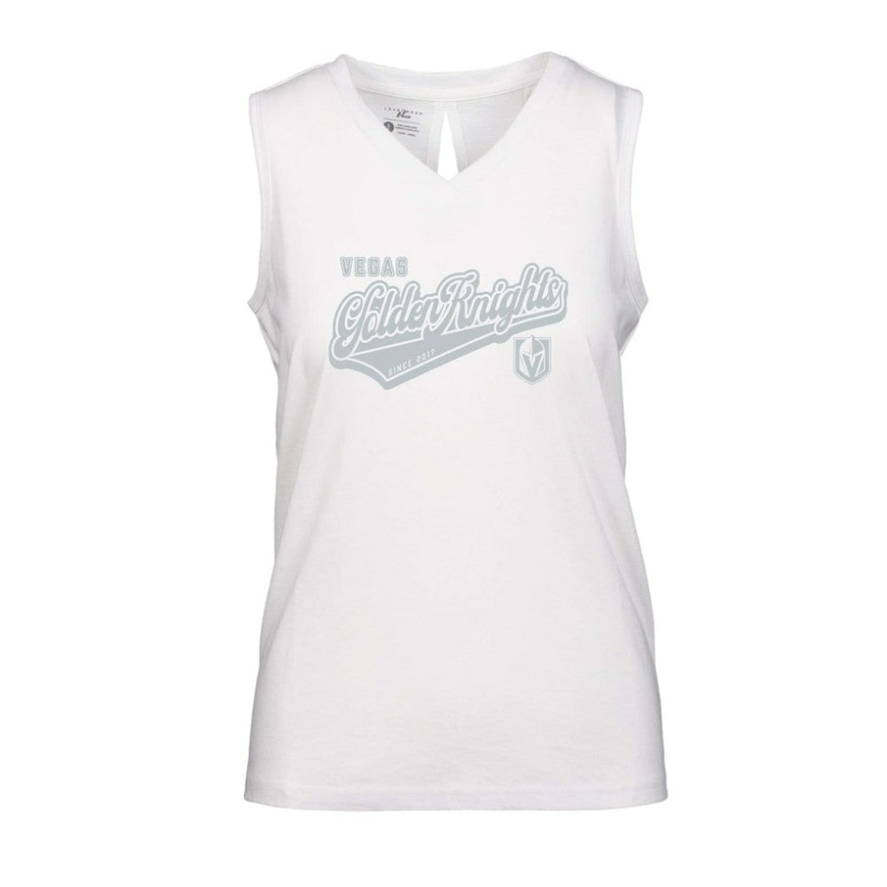 Vegas Golden Knights Levelwear Women's Paisley Sweep V-Neck Tank Top - White - NHL 201425430