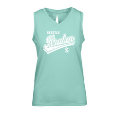Seattle Kraken Levelwear Women's Paisley Sweep V-Neck Tank Top - Mint - NHL 201425436