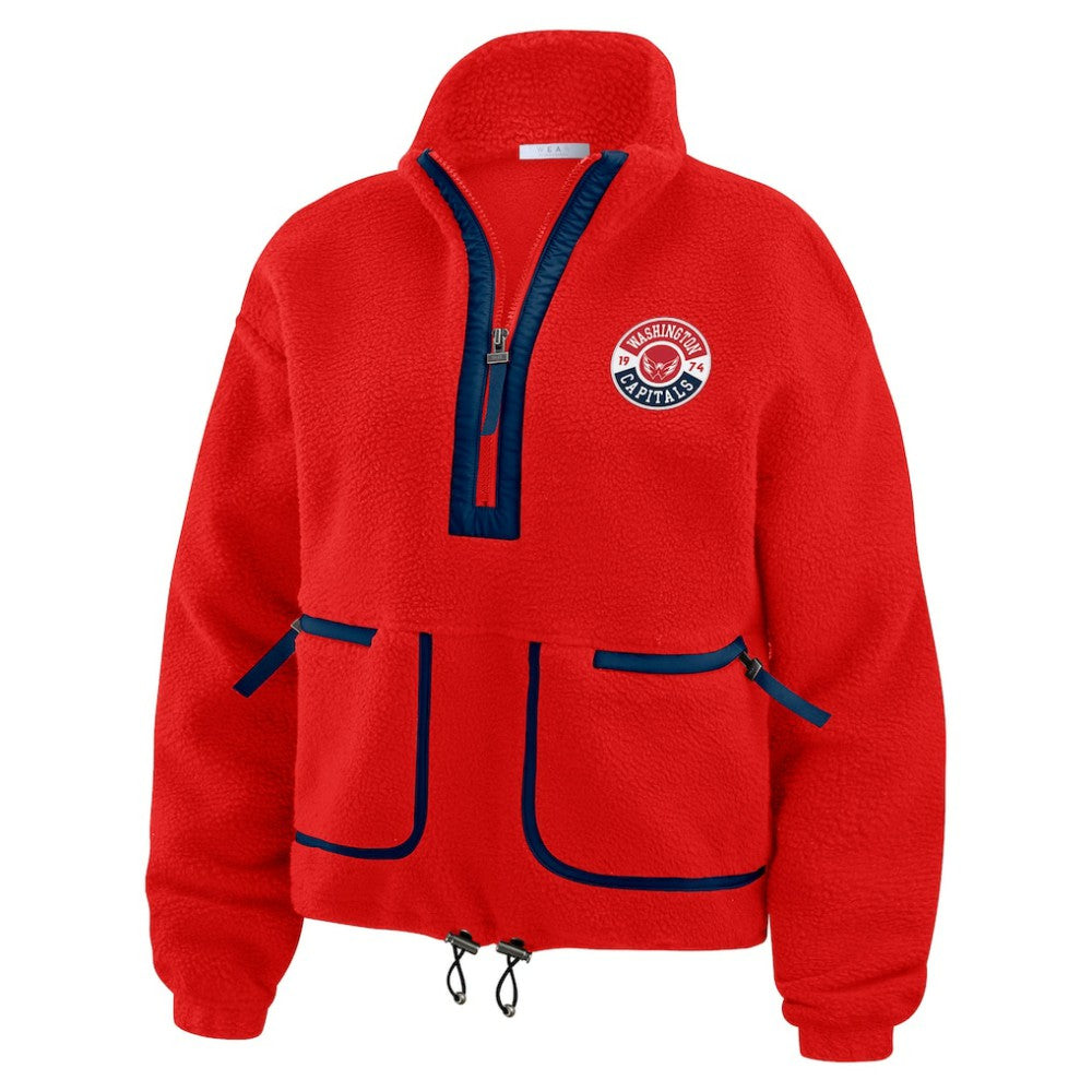 Washington Capitals WEAR by Erin Andrews Women's Polar Fleece Half-Zip Jacket - Red - NHL 201429670
