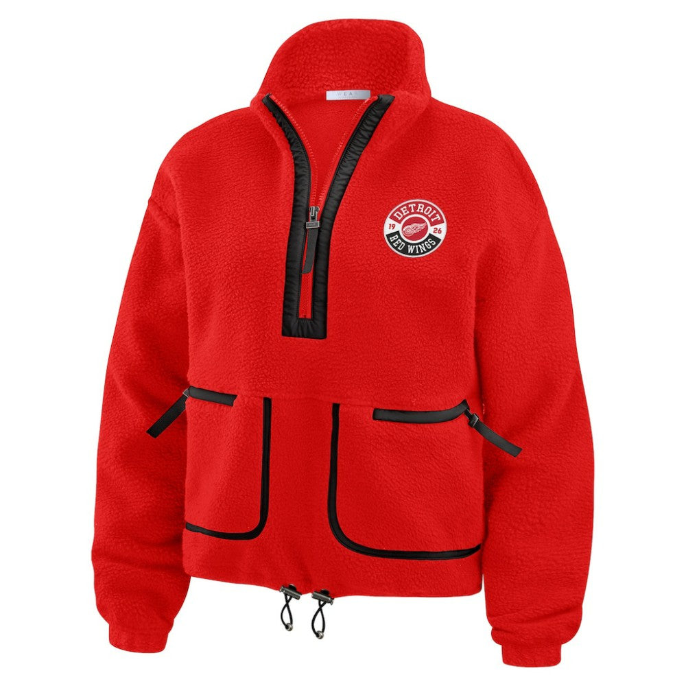 Detroit Red Wings WEAR by Erin Andrews Women's Polar Fleece Half-Zip Jacket - Red - NHL 201429672