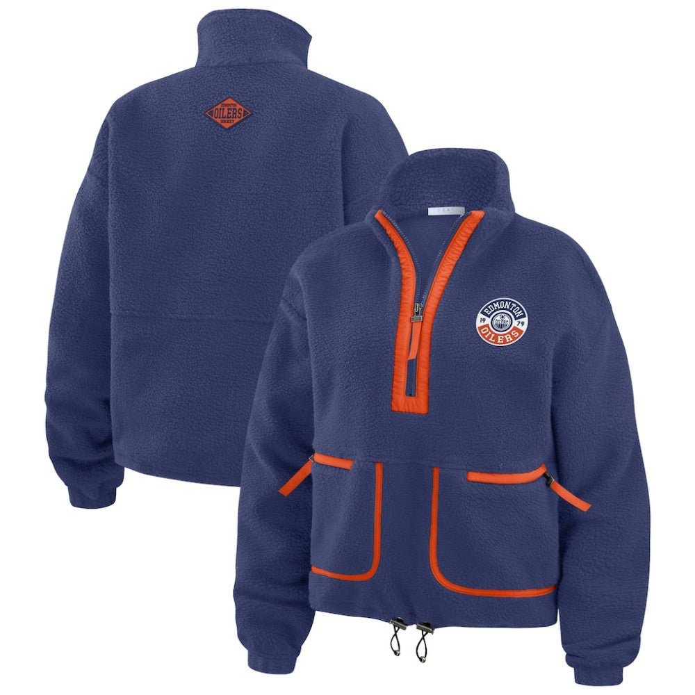 Edmonton Oilers WEAR by Erin Andrews Women's Polar Fleece Half-Zip Jacket - Royal - NHL 201429673