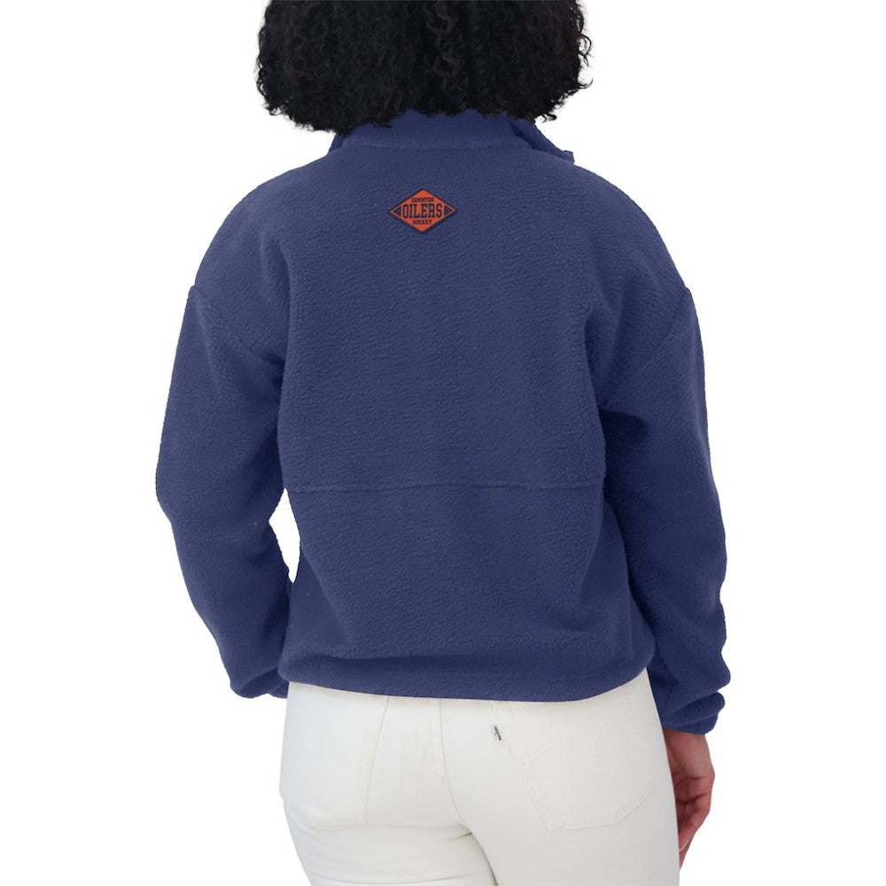 Edmonton Oilers WEAR by Erin Andrews Women's Polar Fleece Half-Zip Jacket - Royal - NHL 201429673