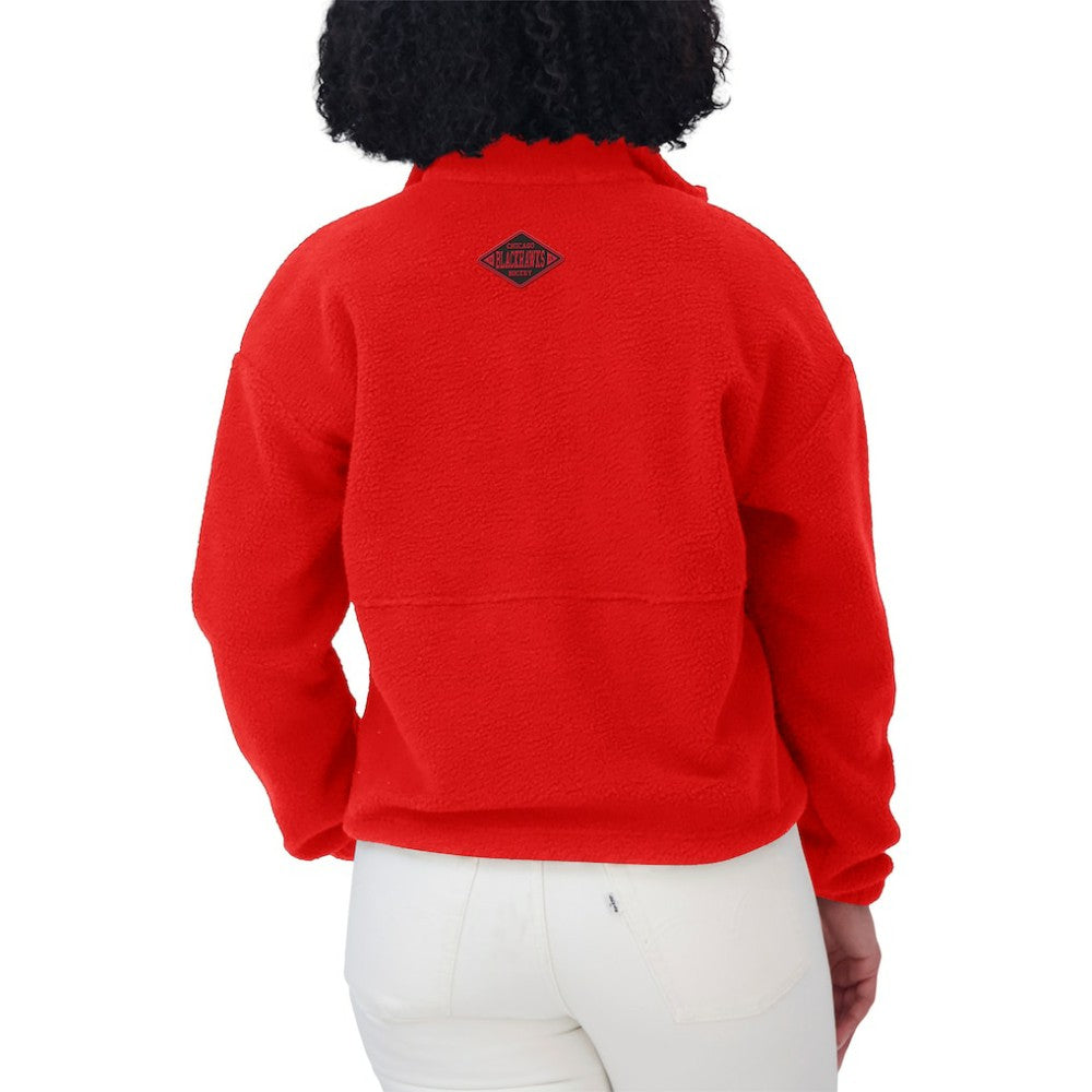 Chicago Blackhawks WEAR by Erin Andrews Women's Polar Fleece Half-Zip Jacket - Red - NHL 201429675