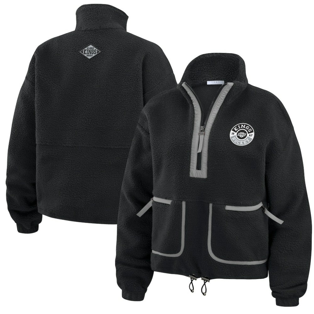 Los Angeles Kings WEAR by Erin Andrews Women's Polar Fleece Half-Zip Jacket - Black - NHL 201429678