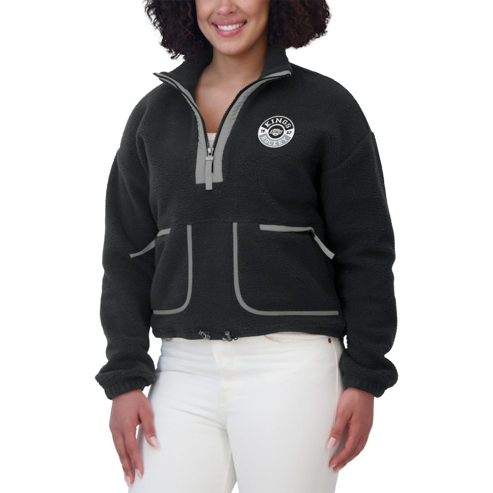 Los Angeles Kings WEAR by Erin Andrews Women's Polar Fleece Half-Zip Jacket - Black - NHL 201429678