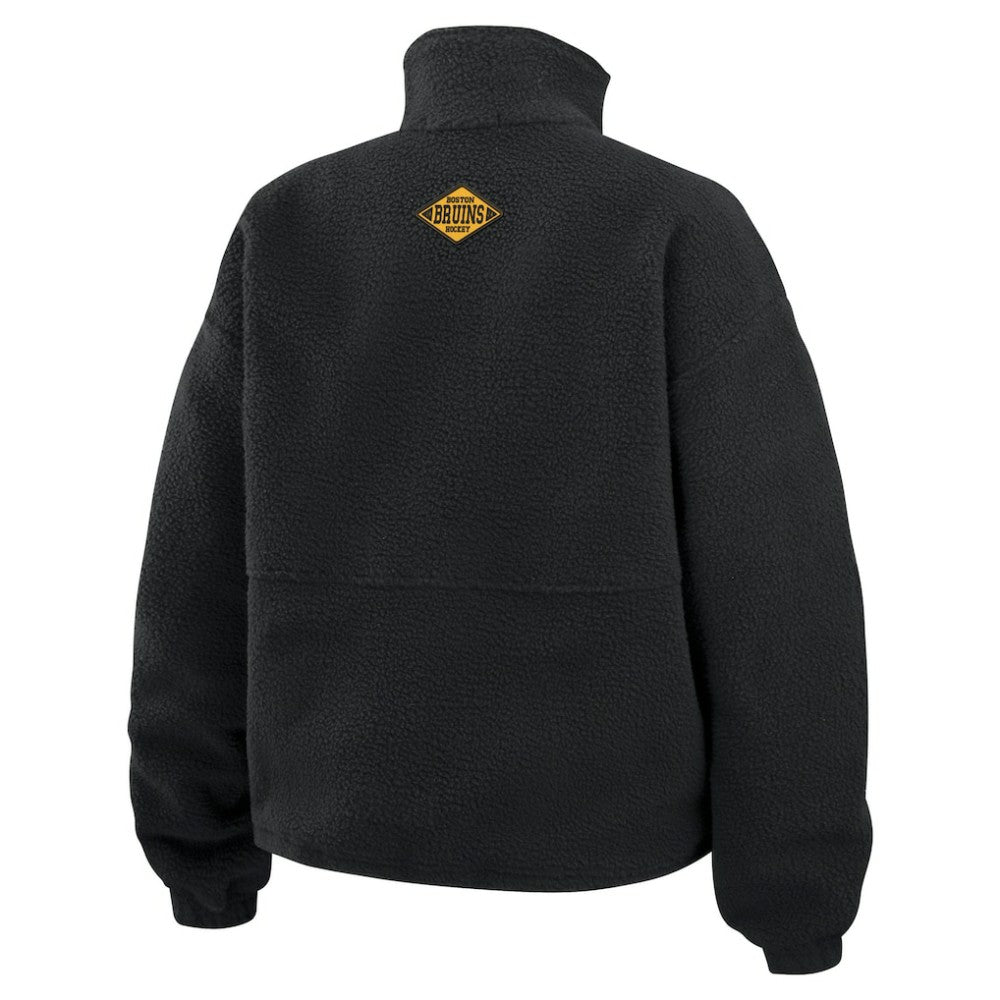 Boston Bruins WEAR by Erin Andrews Women's Polar Fleece Half-Zip Jacket - Black - NHL 201429682
