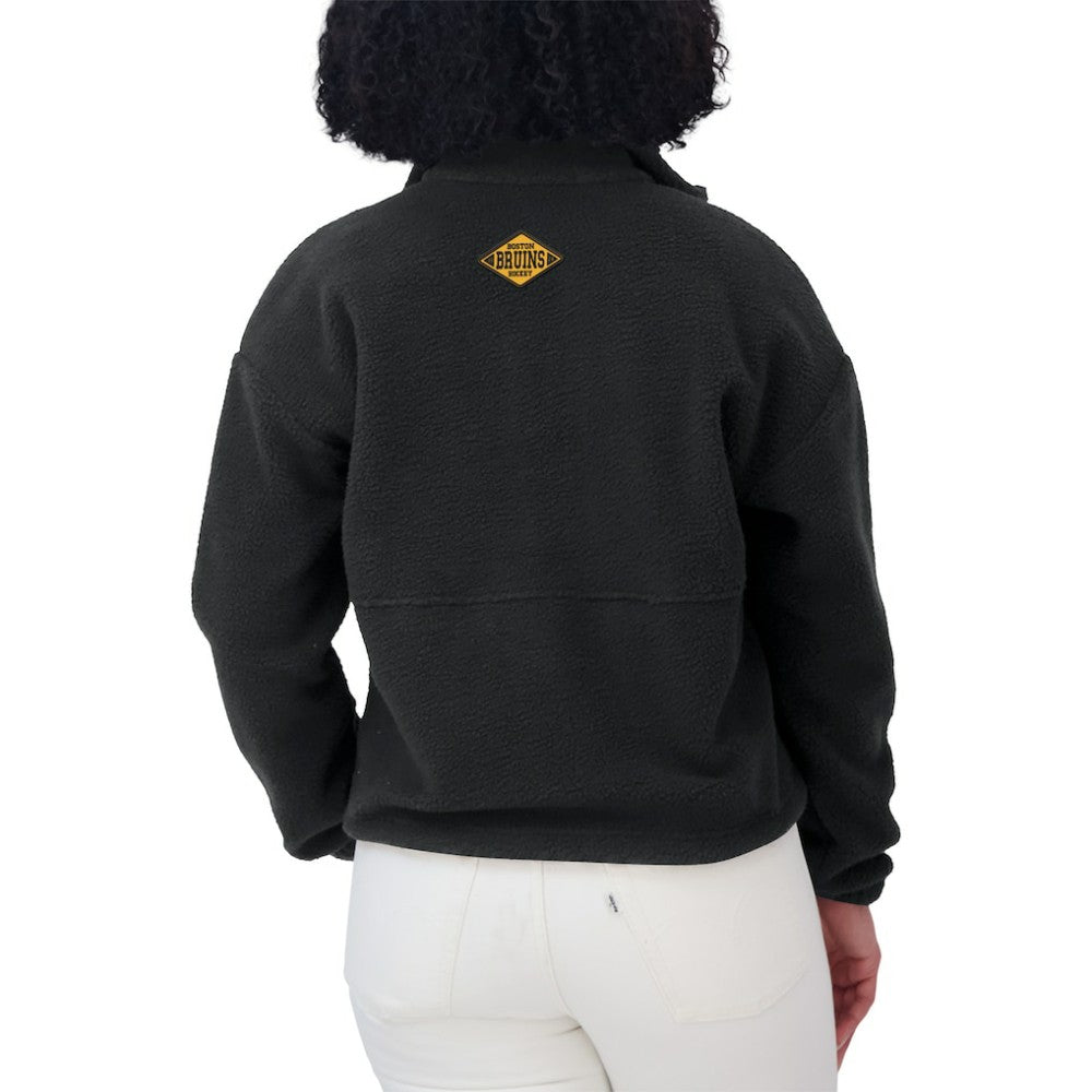 Boston Bruins WEAR by Erin Andrews Women's Polar Fleece Half-Zip Jacket - Black - NHL 201429682