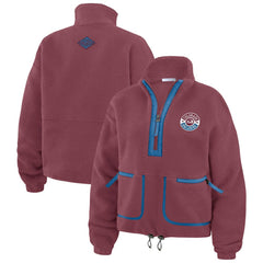 Colorado Avalanche WEAR by Erin Andrews Women's Polar Fleece Half-Zip Jacket - Burgundy - NHL 201429685