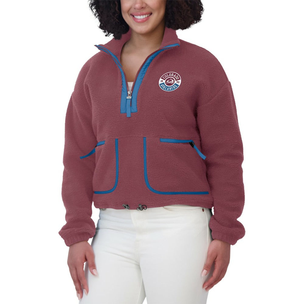Colorado Avalanche WEAR by Erin Andrews Women's Polar Fleece Half-Zip Jacket - Burgundy - NHL 201429685