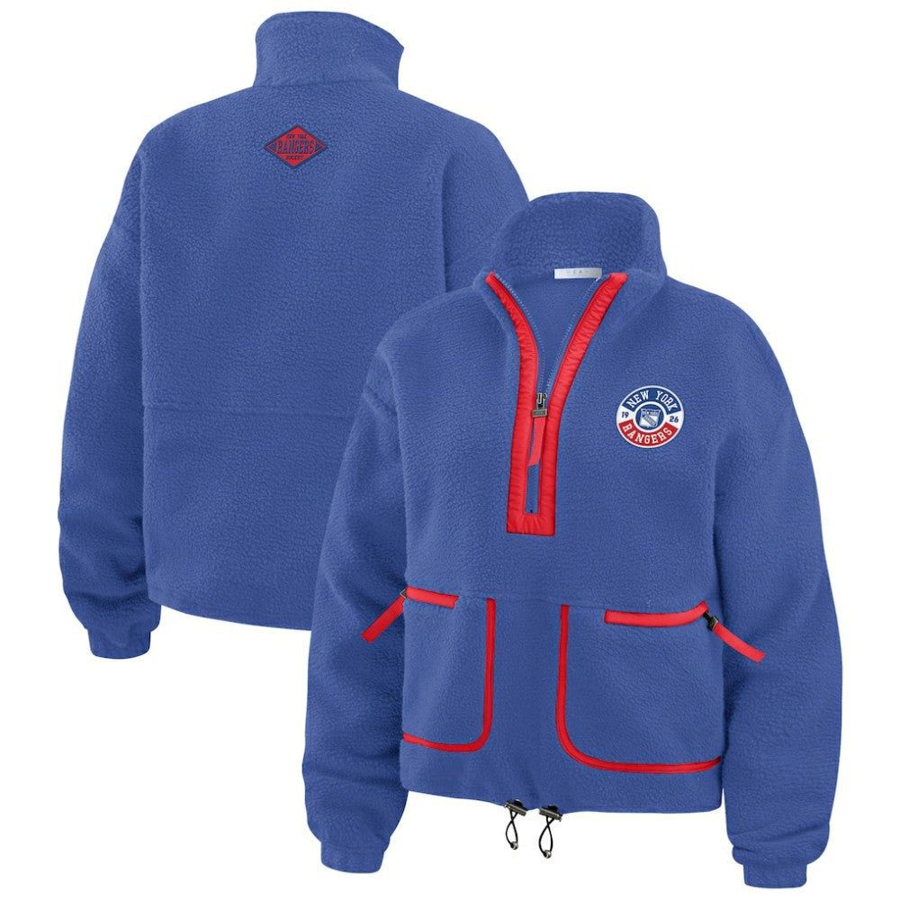 New York Rangers WEAR by Erin Andrews Women's Polar Fleece Half-Zip Jacket - Blue - NHL 201429687