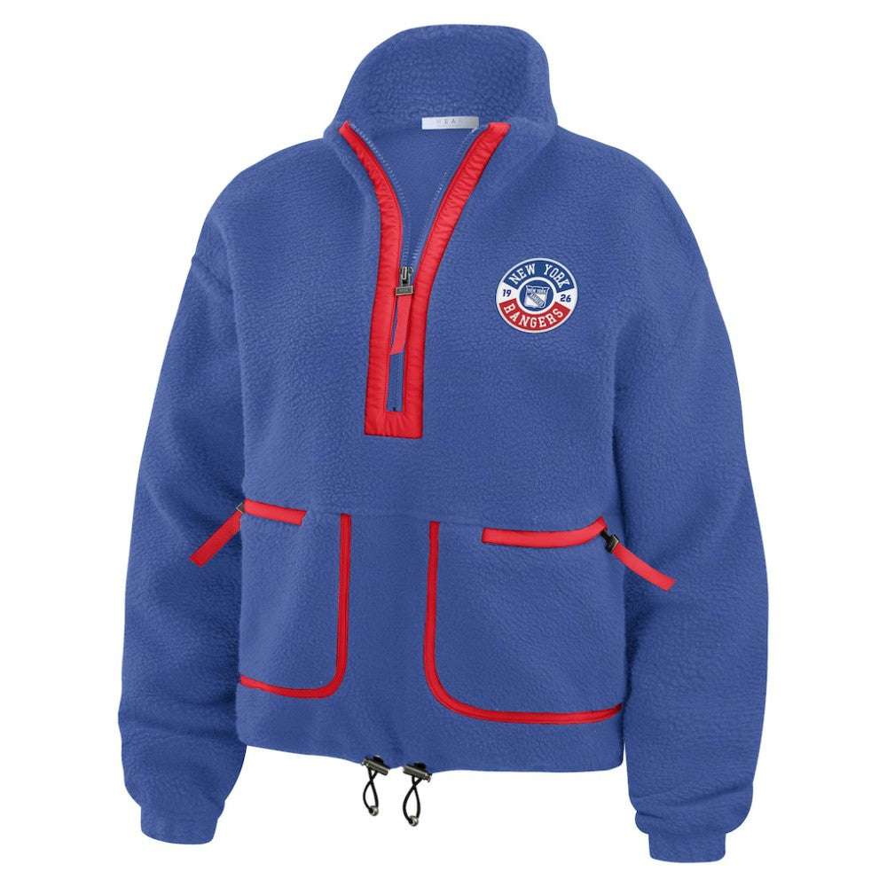 New York Rangers WEAR by Erin Andrews Women's Polar Fleece Half-Zip Jacket - Blue - NHL 201429687