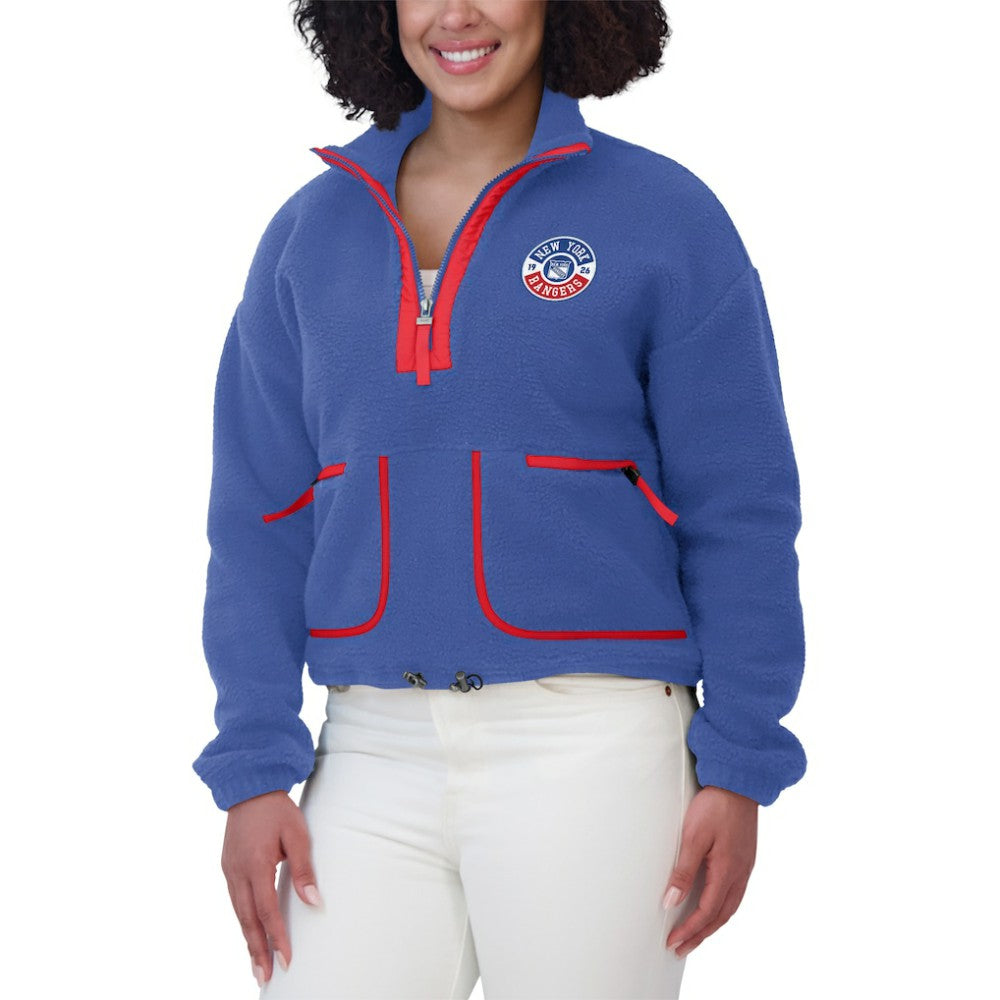 New York Rangers WEAR by Erin Andrews Women's Polar Fleece Half-Zip Jacket - Blue - NHL 201429687